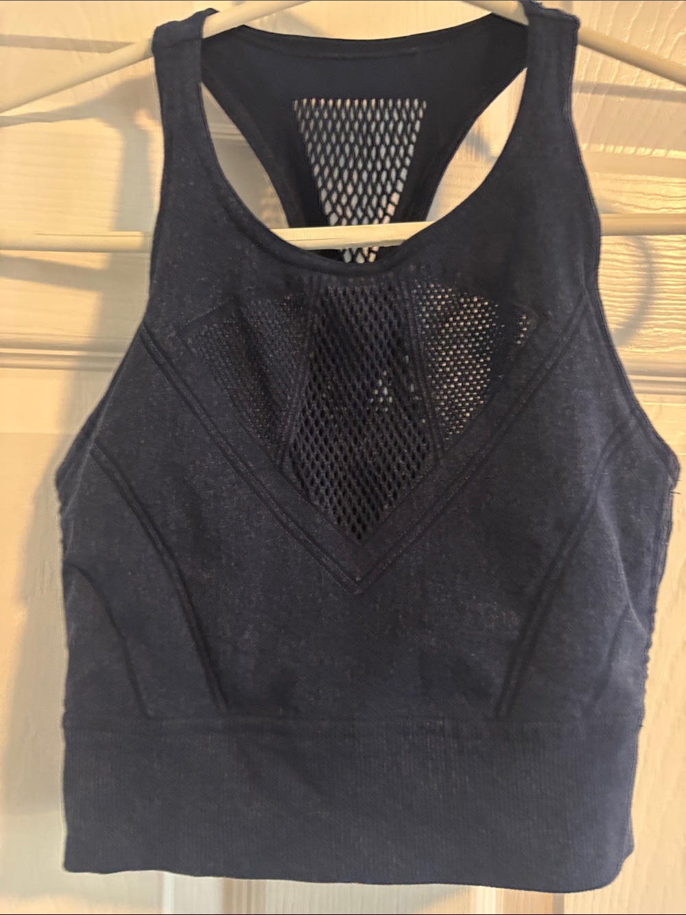 Free People Movement Navy Mesh Insert Athletic Crop Tank Top
